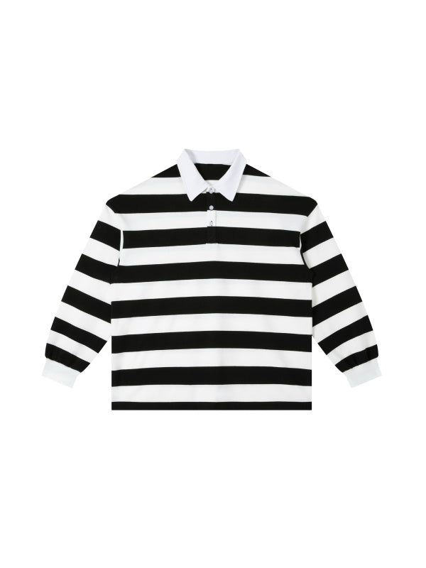 Color Block Stripe Polo Shirt