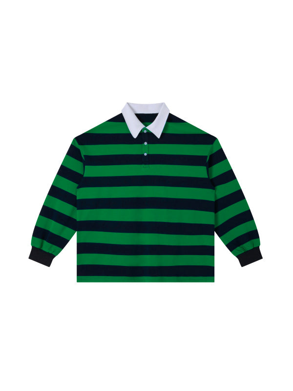 Color Block Stripe Polo Shirt