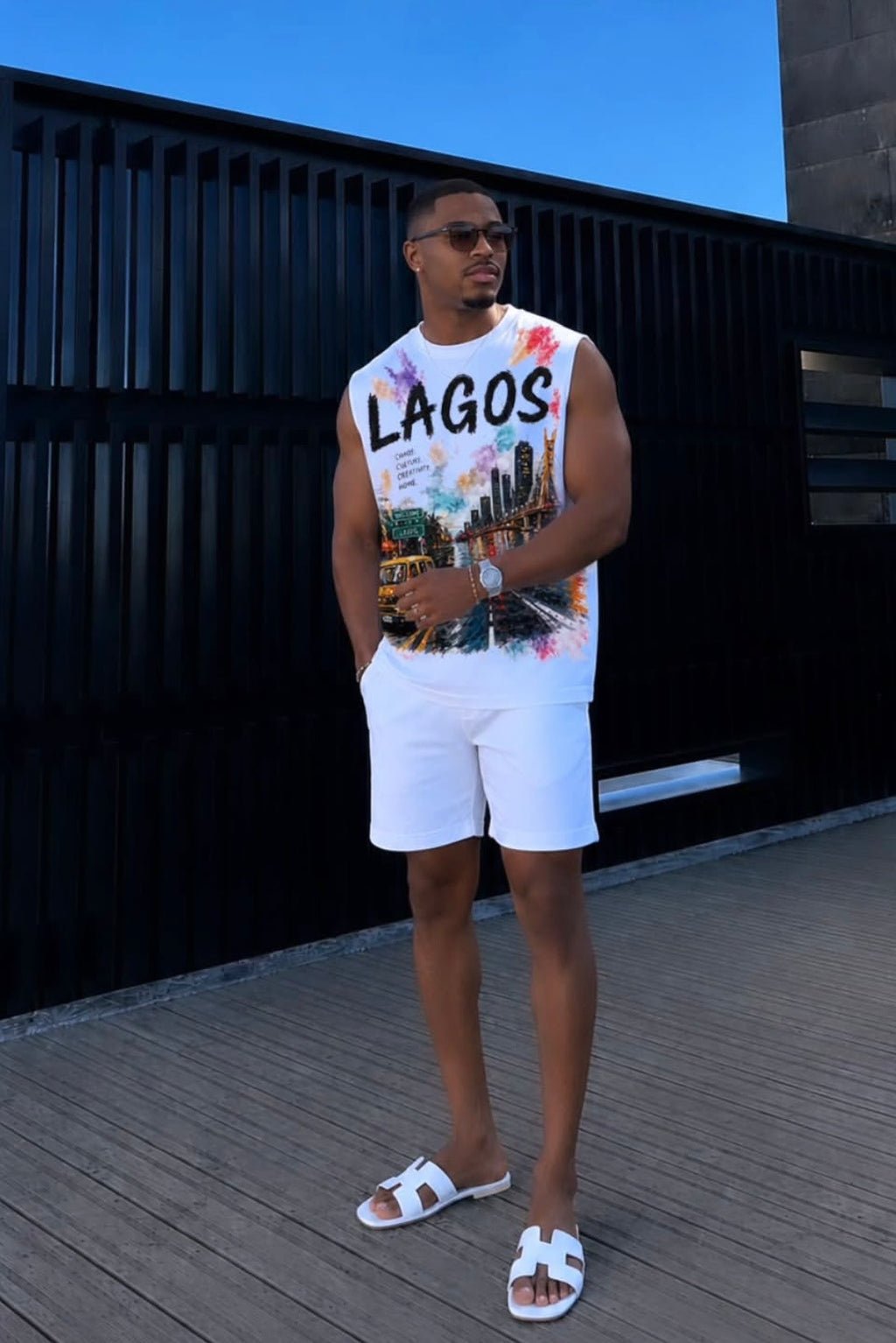 Lagos Art Sleeveless Tee