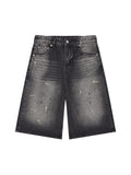 Men’s Vintage Wash Wide Leg Denim Shorts