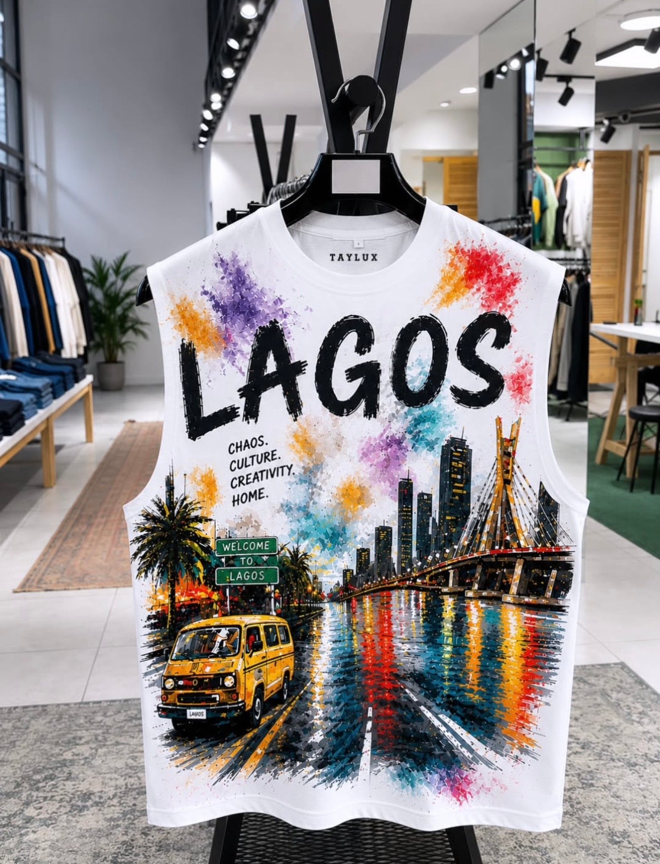 Lagos Art Sleeveless Tee