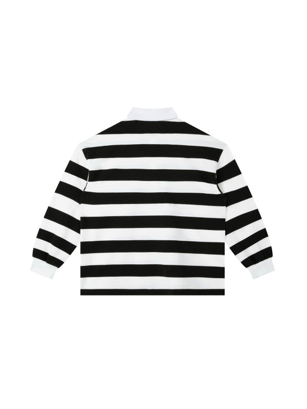 Color Block Stripe Polo Shirt