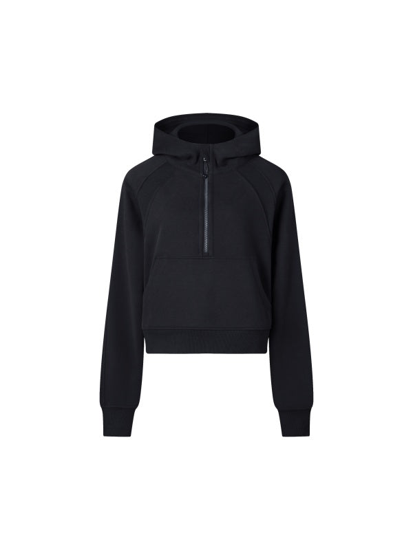 Cropped Half-Zip Hoodie