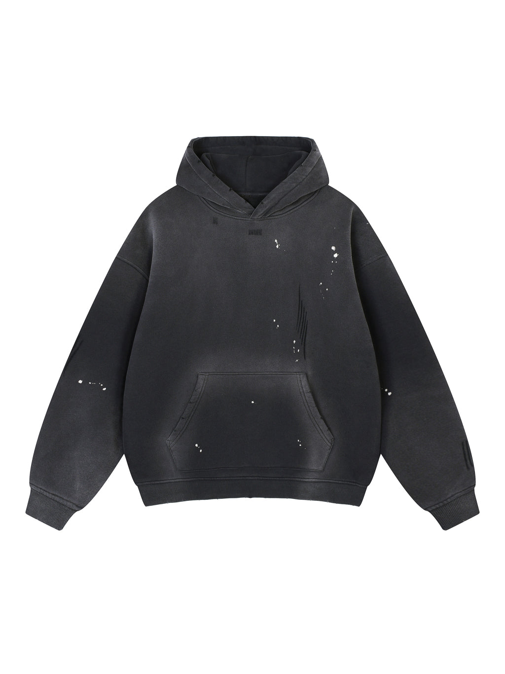 Vintage Washed Frayed Fleece Hoodie