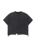 Vintage Wash Boxy Distressed Hem T-Shirt
