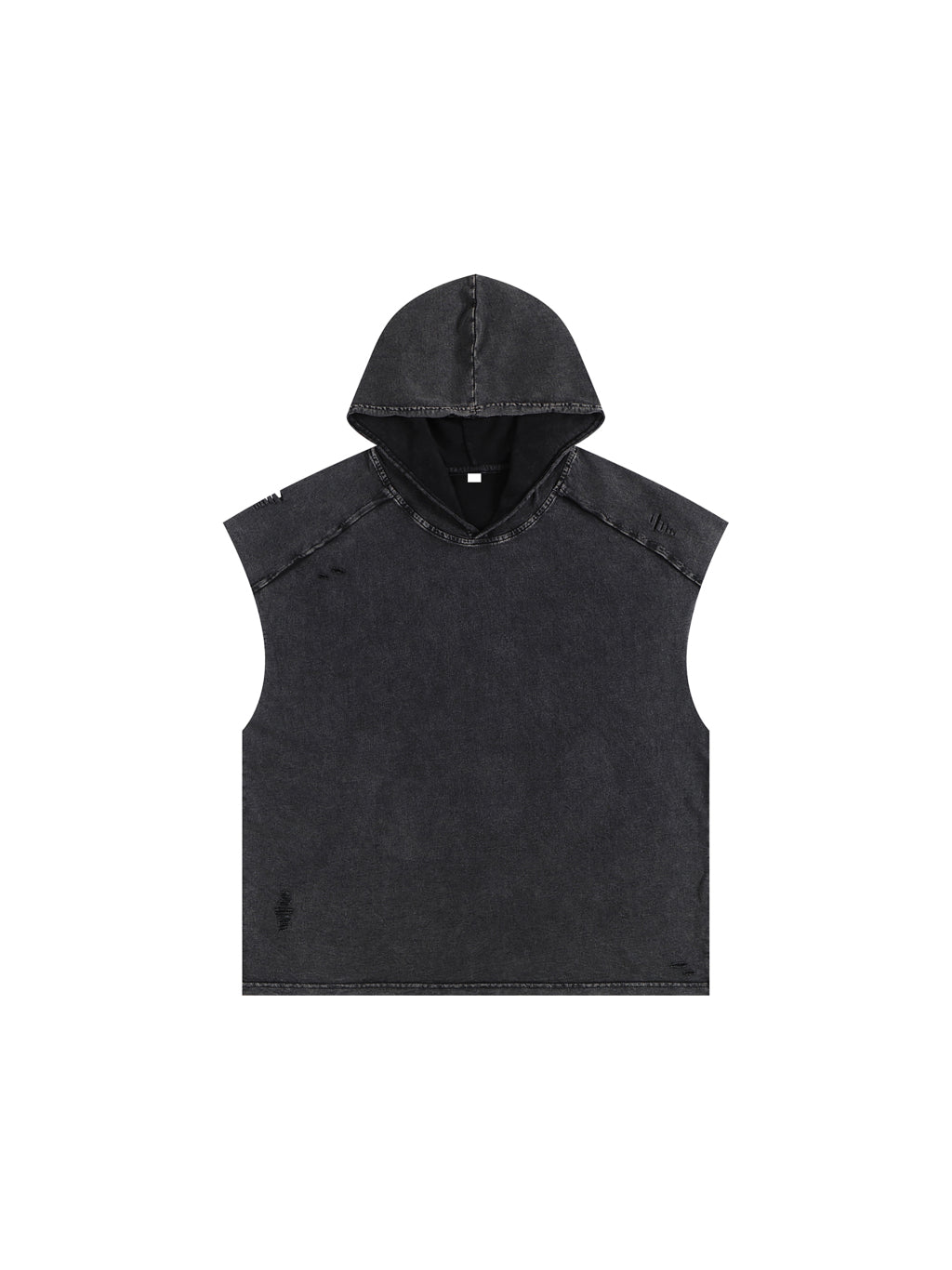 Snow Washed Boxy Hooded Tank Top