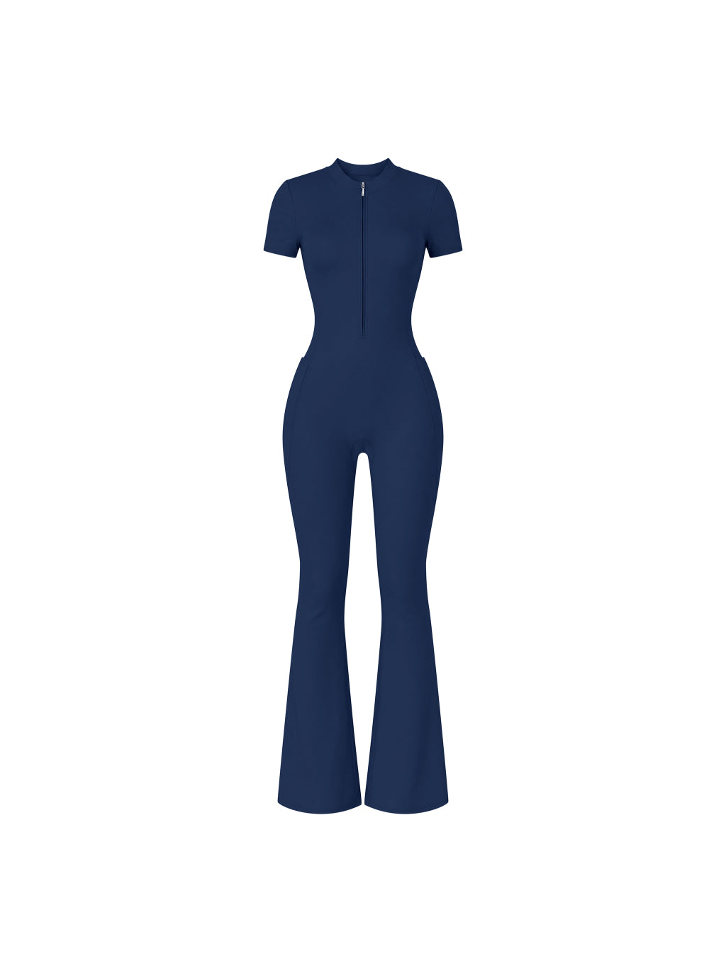 Women’s Tight Flared Leg Quarter-Zip Jumpsuit
