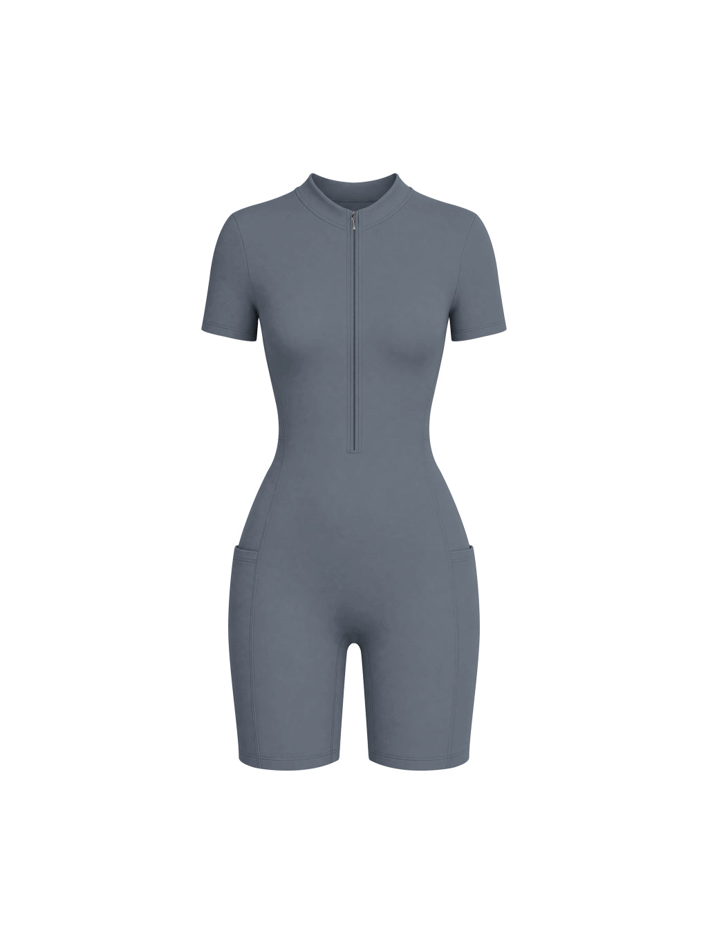 Women's Quarter-Zip Short Sleeve Romper