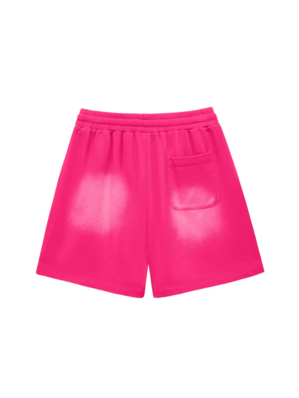 Sun Fade Raw Edge Cotton Shorts
