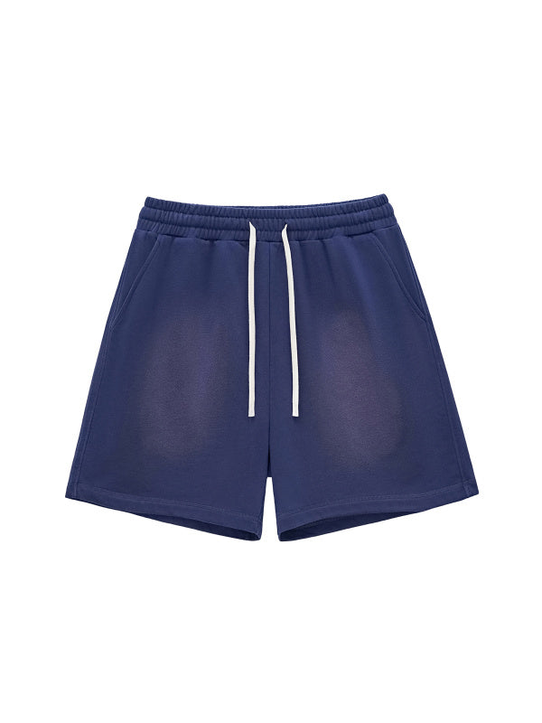 Sun Fade Raw Edge Cotton Shorts